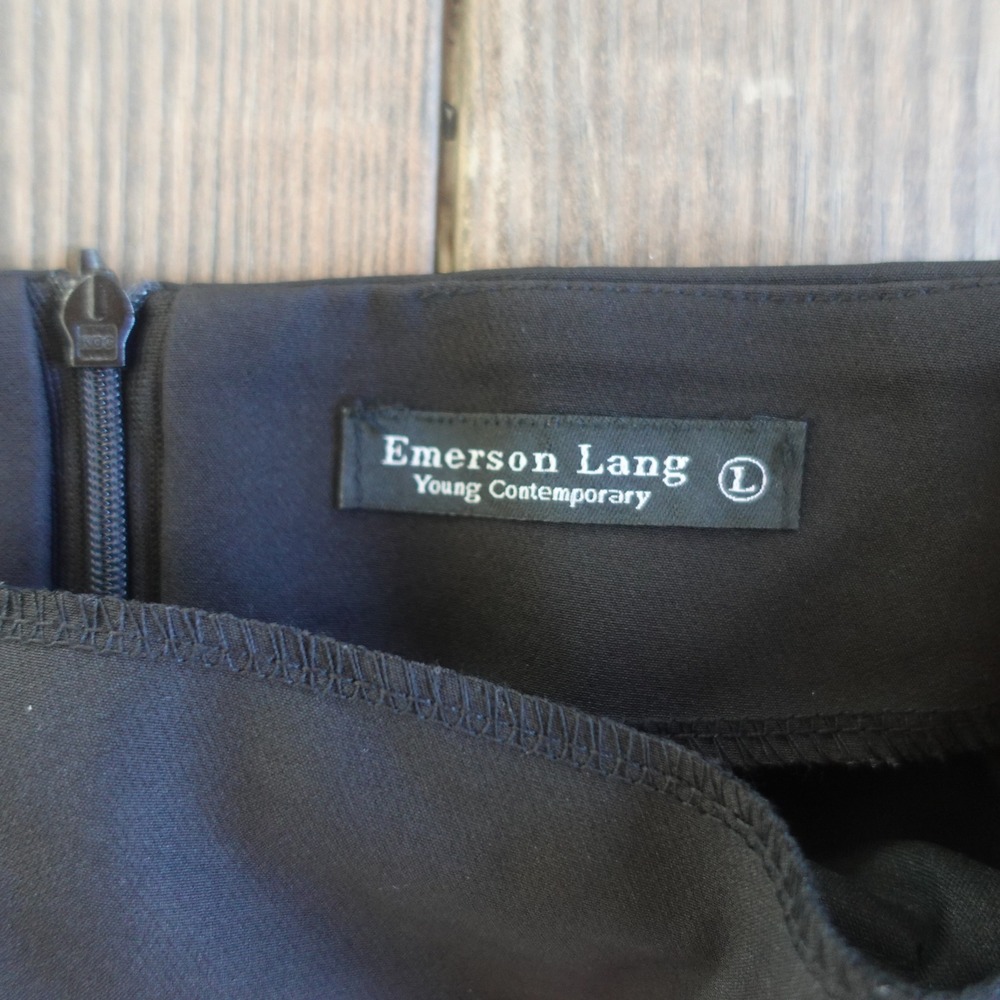 Emerson Lang Skirt Womens Large Black Field Cargo Buckle Zip Pocket Micro‎ Mini - Picture 2 of 7